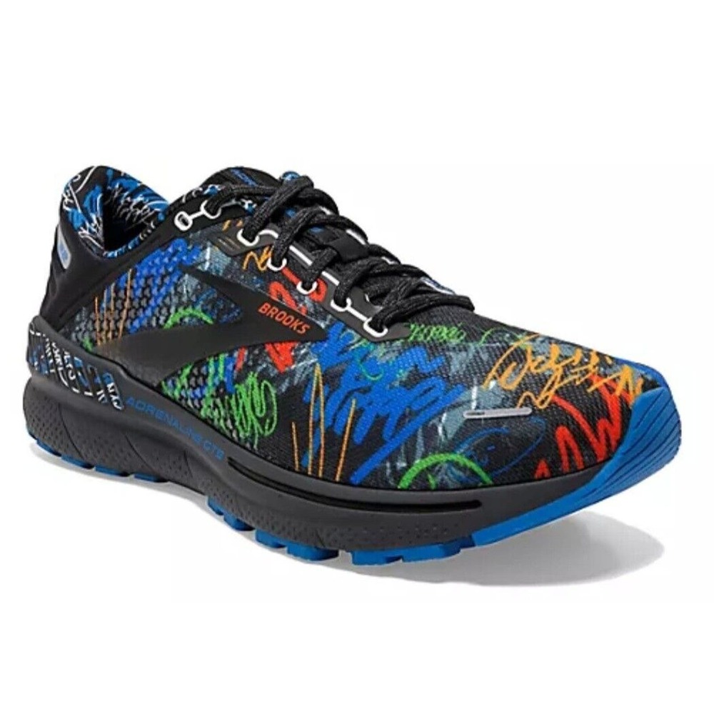 Brooks Adrenaline GTS 22 Men's 12 D Running Shoes Black, Blue, Cherry Tomato